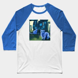 Magical Blue Cats Infest Stonehenge Baseball T-Shirt